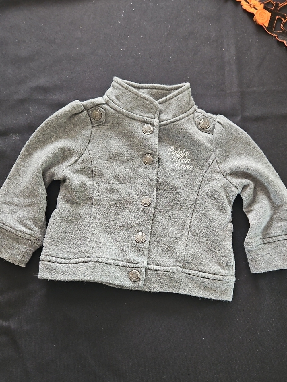 Calvin Klein Jeans Kids Gray Button-Front Jacket 12mth